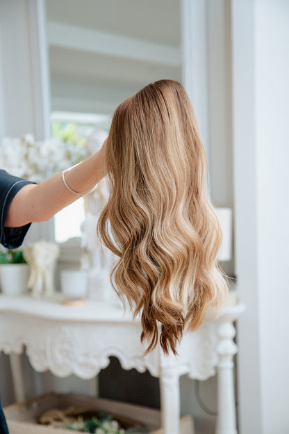 Annika | 16-18" | 100% Remy Human Hair | Hand-Tied Silk Top Wig | M Cap Size