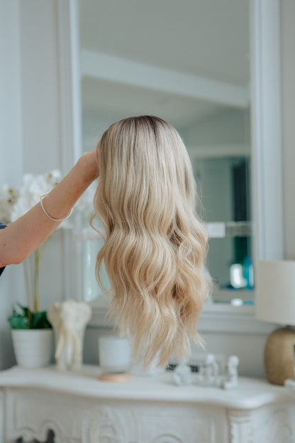 Anya | 7x7 | 18" | 100% Remy Human Hair | Hand-Tied Silk Top Topper