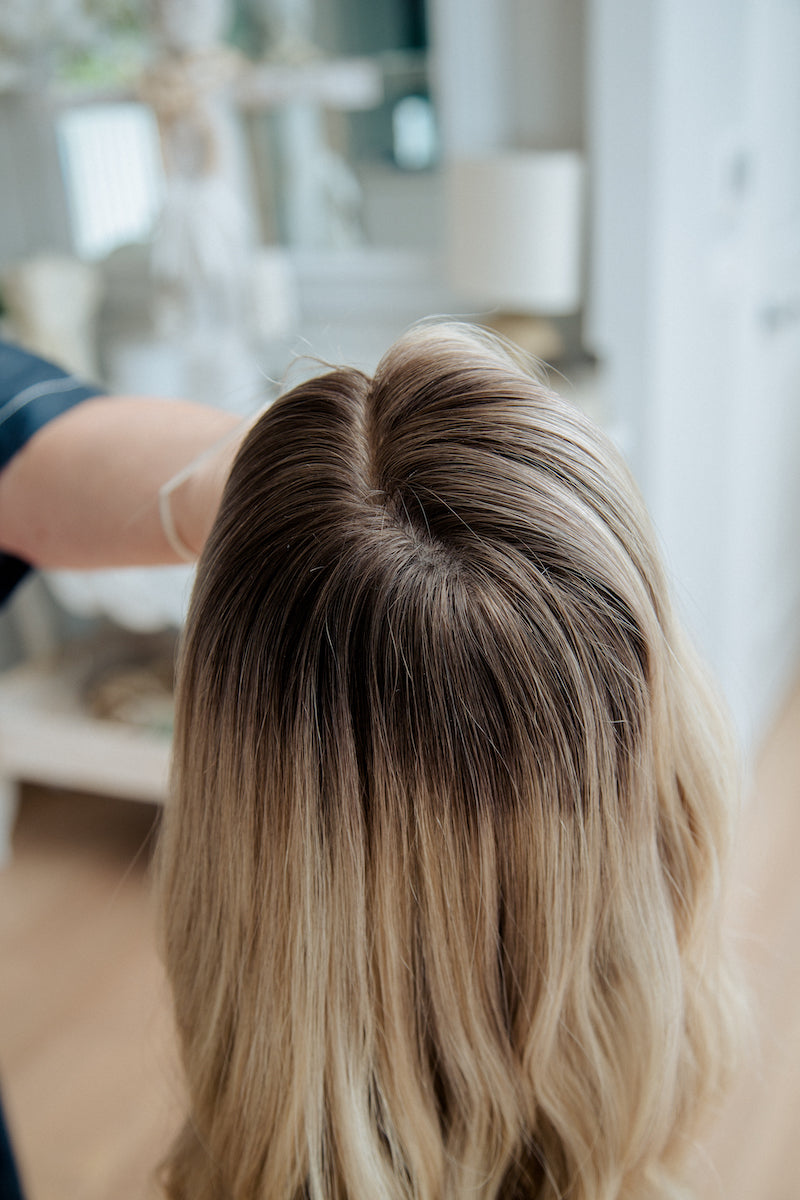 Anya | 7x7 | 18" | 100% Remy Human Hair | Hand-Tied Silk Top Topper