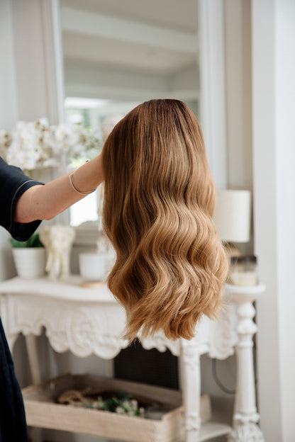 Evie | 8x8 | 16-21" | 100% Remy Human Hair | Hand-Tied Silk Top Topper