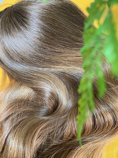 Evie | 8x8 | 16-21" | 100% Remy Human Hair | Hand-Tied Silk Top Topper