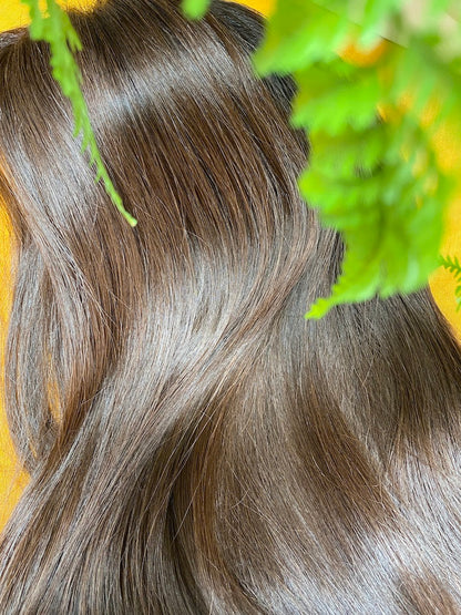 Miah | 8x8 | 16-23" | 100% Remy Human Hair | Hand-Tied Silk Top Topper