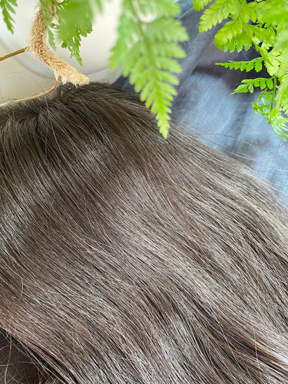 Inga | 8x8 | 22-23" | 100% Remy Human Hair | Hand-Tied Silk Top Topper