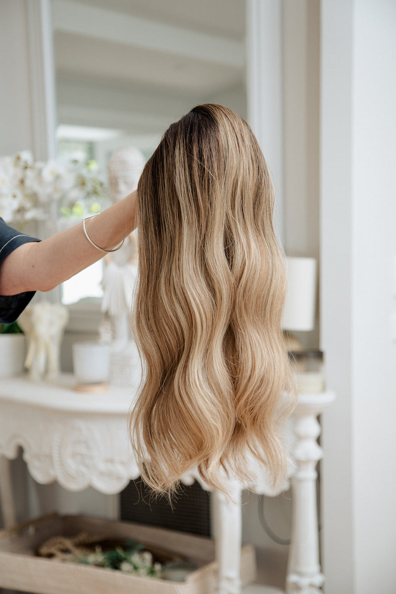 Aava | 8x8 | 19-24" | 100% Remy Human Hair | Hand-Tied Silk Top Topper